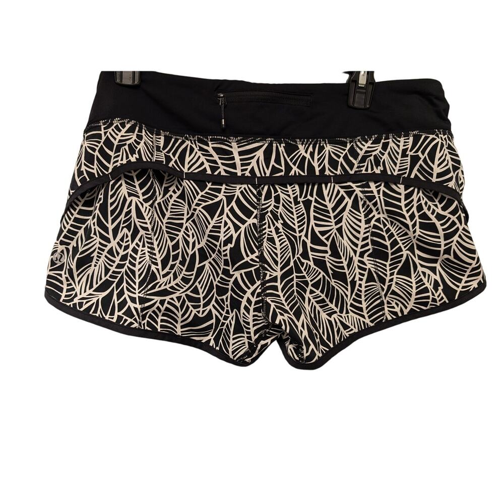 Lululemon Run Speed Short Pretty Palm Black/White 3" Inseam Running Gym Exercise